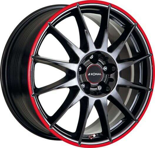Ronal R54 MCR farba: JETBLACK-RED RIM