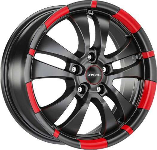 Ronal R59 farba: jetblack matt - red rim